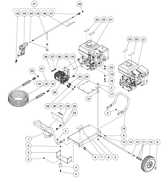 MITM CA-2504-0MHB 2500 psi pressure washer parts & manuals